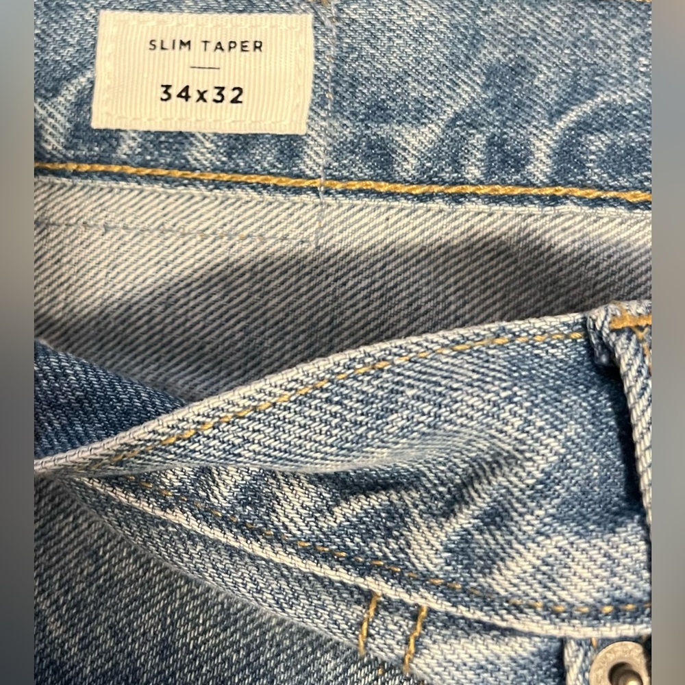 PacSun Kash Medium Indigo Embroidered Slim Taper Jeans - Picture 10 of 11